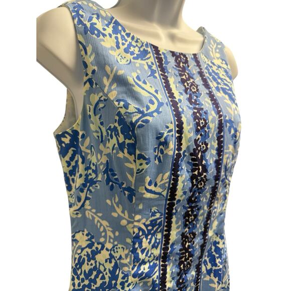 Lilly‎ Pulitzer Mila stretch Blue and White Sheath dress size 2 EUC - Picture 5 of 12